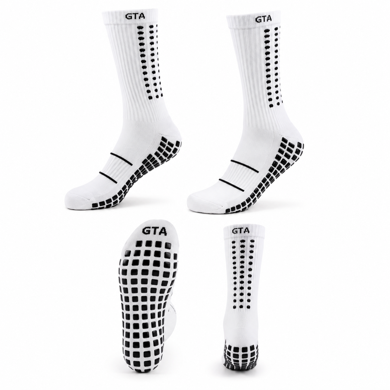 Non-Slip Athletic Crew Socks for Training & Match