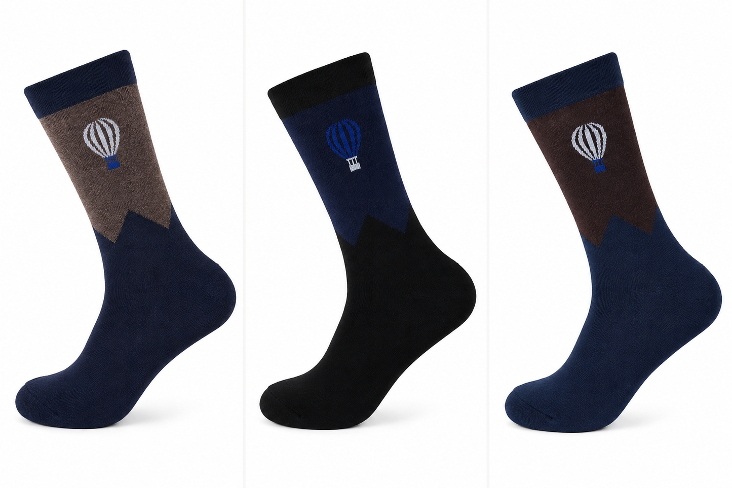3 Pairs Men's Cotton Dress Socks | Premium Crew Socks for Office & Casual Wear