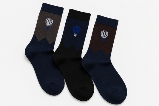 3 Pairs Men's Cotton Dress Socks | Premium Crew Socks for Office & Casual Wear